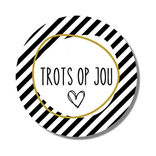 Trots Zijn Stickers - Cadeaustickers Op Vel - Zwart Wit Goud - 20 Stuks