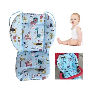 Allernieuwste Buggy Inleg Kussen Blauwe Dieren - Tweezijdig Bruikbaar - Kinderwagen - Kinderstoel Hoes - Wasbaar