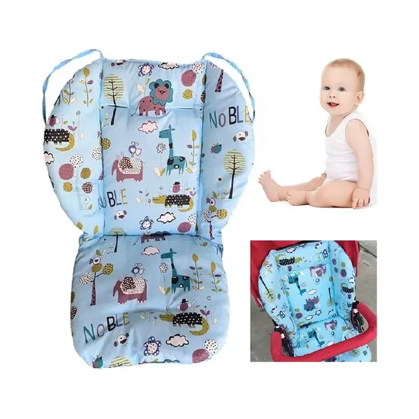 Allernieuwste Buggy Inleg Kussen Blauwe Dieren - Tweezijdig Bruikbaar - Kinderwagen - Kinderstoel Hoes - Wasbaar thumbnail