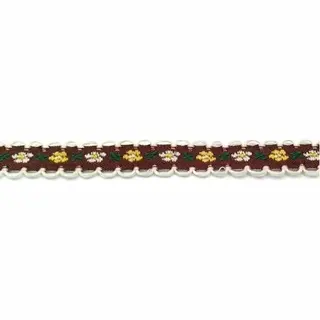 19, 5meter - Sierband Geweven Bloem 1, 2cm Breed - Creme/Bruin - Versieren - Knutselen - Knutselwerk - Naaien - Lint - Stof - Applicatie - Afwerkband