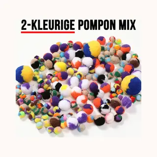 Allernieuwste 200 Stuks 2-kleurige Pompons 5 Tot 50 Mm Mix Kleur Knutsel Pompons Voor Gezichten - Dhz Handwerken Knutselen - 200 Stuks 5-50 Mm