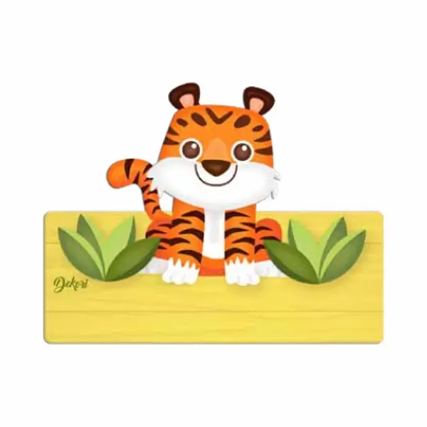 Naambord Tijger - Kind - Meisje - Jongen - Hout - Dekori - Babykamer - Kinderkamer thumbnail