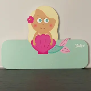 Naambord Zeemeermin - Kind - Meisje - Hout - Dekori - Babykamer - Kinderkamer