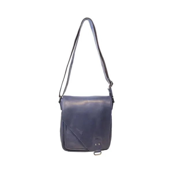 Arrigo Schoudertas Blauw Leer - Crossbody Tas Blauw Leer - Crossbody Bag Blauw Leer - Dames Tas Blauw - Heren Tas Blauw thumbnail