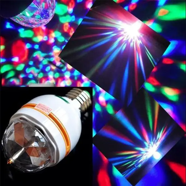 Led Roterende Discolamp - Sound Activated Rgb E27 - Gekleurd Feestlicht thumbnail