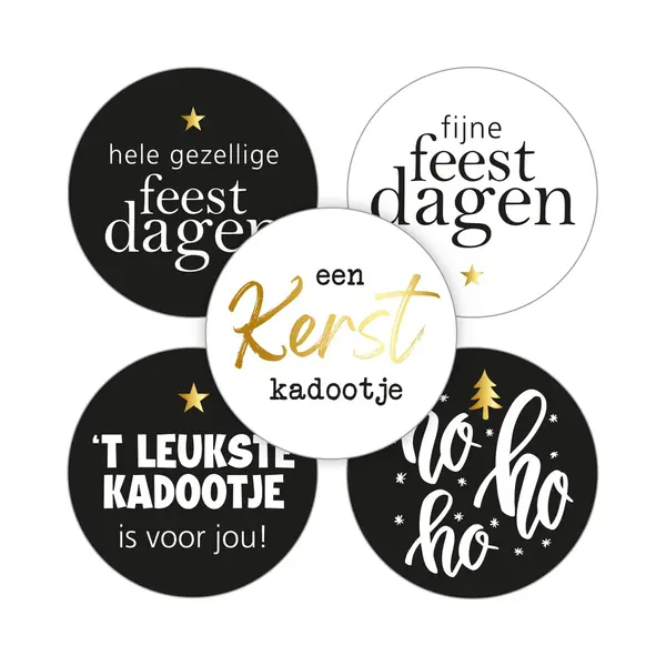 Kerst - Hele Gezellige Fijne Feestdagen Sluitsticker - Kerst Kadootje - Ho Ho - Sluitzegel – Kadosticker - Christmas - 5 Assorti | Kerstkaart thumbnail