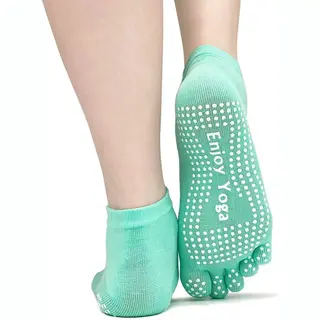 Yoga Sokken Met Antislip - Maat 36-40 - Mintgroen - Vrije Tenen - Sporten, Mindfullness, Pilates