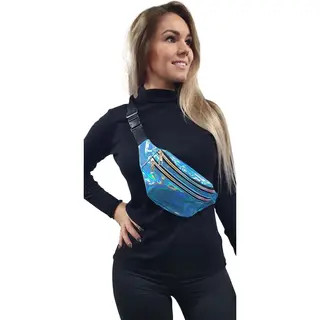 Chiamax Heuptasje Turquoise/ Hemelblauw - Buideltasje - Fannypack - Cross Body - Carnaval - Festival
