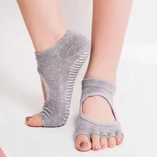 Golden Light Antislip Yoga Sokken 'Ballerina' - Ook Geschikt Voor Pilates & Piloxing - Meerdere Kleuren - Grijs - Pilateswinkel