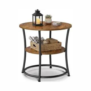 Mazazu - Bijzettafel - Vintage - Industrieel Design - Nachtkastje - Diameter 55 Cm