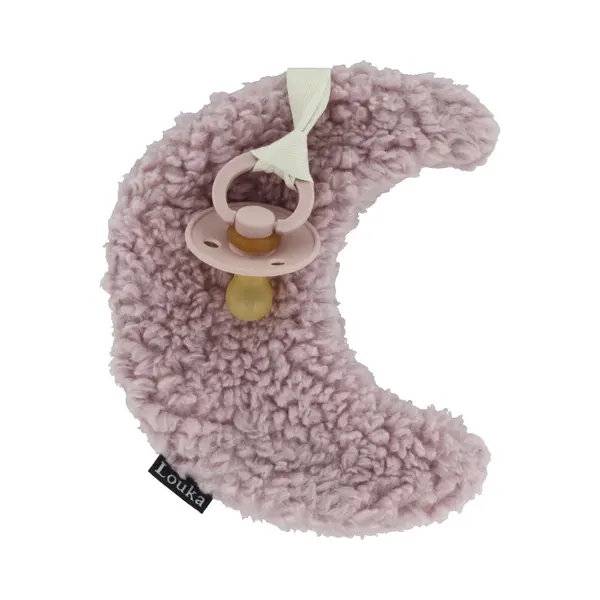 Louka Speendoekje Maan Oud Roze - Meisje - Jongen - Teddy - Speenknuffel - Excl. Speen thumbnail