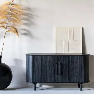 Giga Meubel Dressoir Merel - Metaal/Mangohout - Zwart - 140cm
