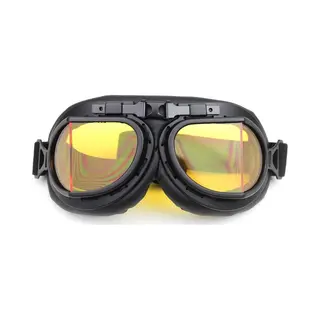 Crg Zwarte Pilotenbril - Retro Motorbril - Motorbril Heren - Geel Glas