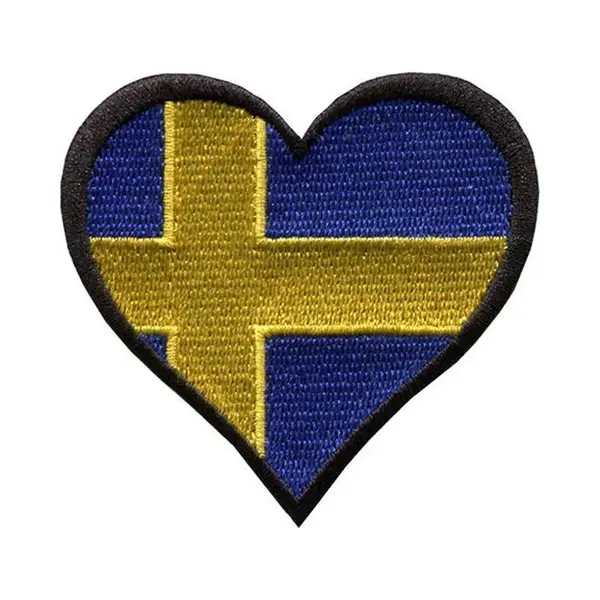 AuBor ®. Patch Scandinavië, Zweden Hart 61mm X 62mm thumbnail