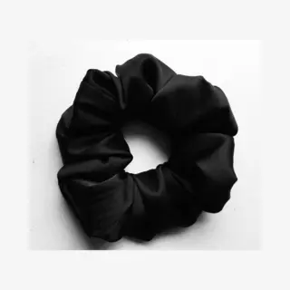 By Willy Scrunchie Xl - Satijn - Zwart - Haarwokkel - Black - Xl - Handgemaakt - Handmade