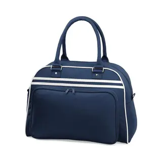Bagbase Retro Bowlingtas, Kleur Donkerblauw/Wit (French Navy/ White)