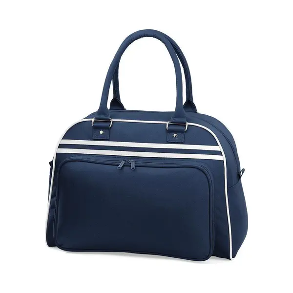 Bagbase Retro Bowlingtas, Kleur Donkerblauw/Wit (French Navy/ White) thumbnail