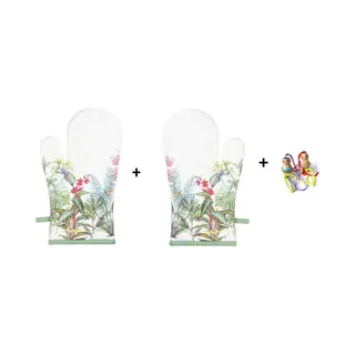 Clayre & Eef 2x Ovenhandschoen Botanisch