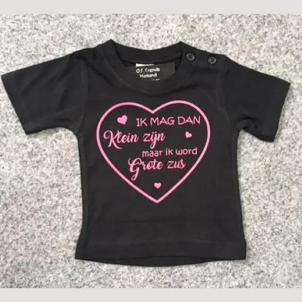 Logostar T-Shirt Ik Word Grote Zus Maat 92 Zwart Hartje thumbnail
