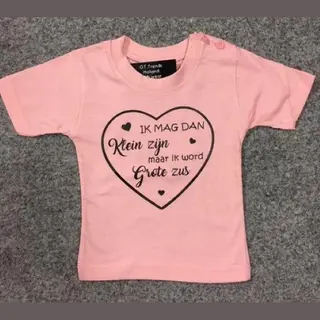 Logostar Aankondiging Bekendmaking Zwangerschap T-Shirt Ik Word Grote Zus Maat 92 Roze Hartje