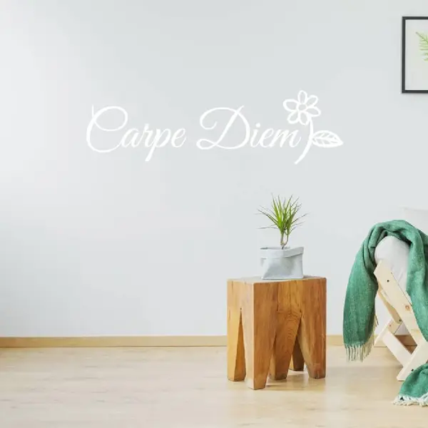 Muursticker Carpe Diem - Wit - 80 X 23 Cm - Woonkamer Slaapkamer thumbnail