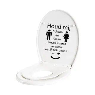 Wc Sticker Houd Mij Schoon En Clean - Geel - 18 X 27 Cm Toilet