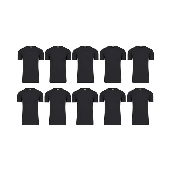 10-pack Beeren Extra Lange Heren T-shirts Van Beerenondergoed Met Ronde Hals M3000 Zwart Maat Xxl thumbnail