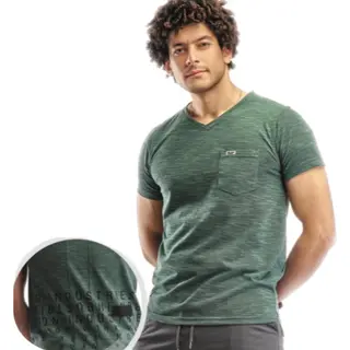 Embrator Mannen T-shirt Grijs/groen Melange Maat L