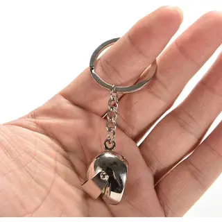 Sleutelhanger Helm - Brommer Sleutel Hanger- Motorhelm - Motorfiets - Zilver