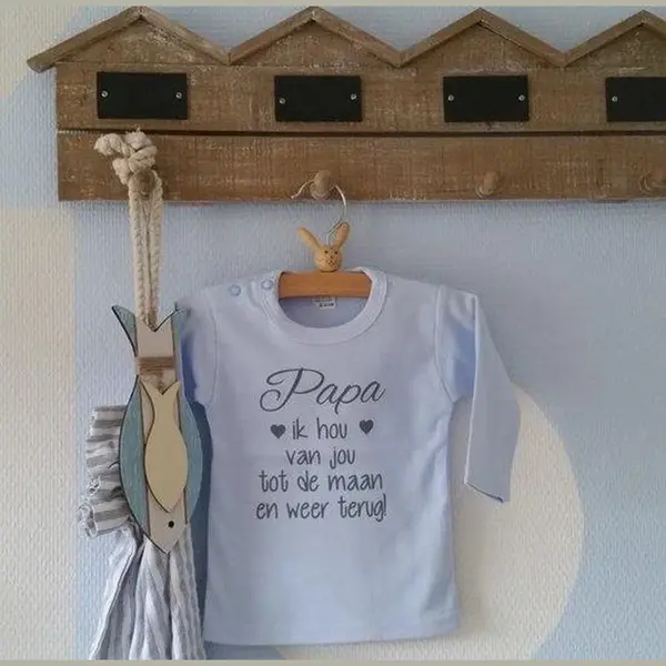 Shirtje Baby Tekst Papa Eerste Vaderdag Liefste thumbnail