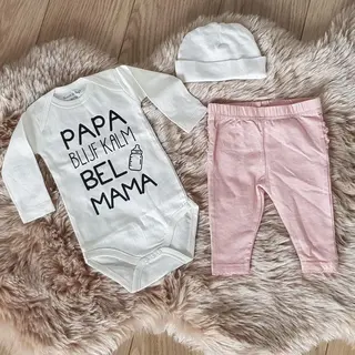 Mm Baby Cadeau Geboorte Meisje Roze Set Met Tekst Aanstaande Zwanger Kledingset Pas Geboren Babykleding Babyset Aankondiging Bekendmaking Zwangerschap