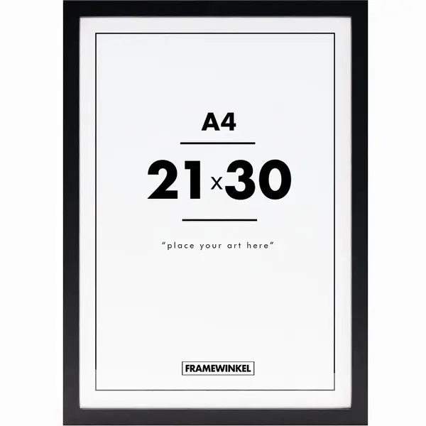 Fotolijst - Framewinkel - Premium Hout - Fotomaat 21x30 Cm (A4) - Posterlijst - Fotolijstje - Zwart thumbnail