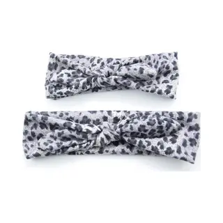 Twinning Moeder & Dochter Haarbanden – Luipaard Print Grijs – Strik – Meisjes & Dames