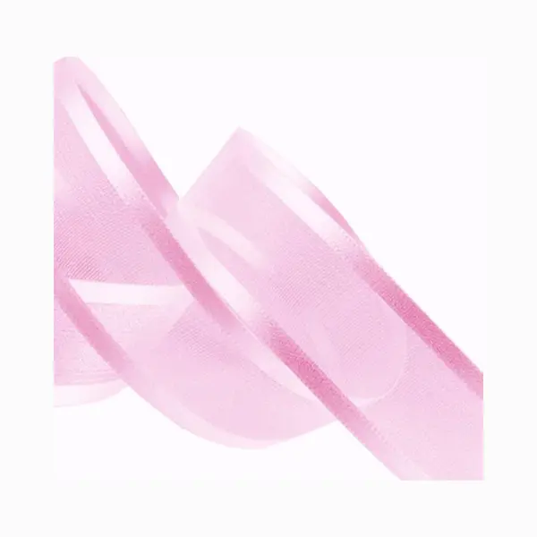 Organza Lint Satijnrand 2, 2cm - Organza Satijnlint - Licht Roze - Kerstlint - Rol 22, 85 Meter thumbnail