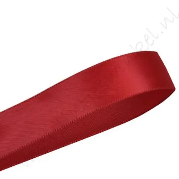Satijn Lint 2, 2 Cm - Donker Rood Scarlet (260) - Dubbelzijdige Kwaliteit - Rol 22, 85 Meter thumbnail