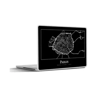 Laptop Sticker - 15.6 Inch - Parijs - Plattegrond - Kaart - Stadskaart - 36x27, 5cm - Laptopstickers - Laptop Skin - Cover - Stadskaart