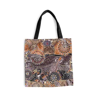 MuchoWow® Schoudertas - Strandtas - Big Shopper - Boodschappentas - Patronen - Koala - Dieren - Australië - 45x45 Cm - Katoenen Tas