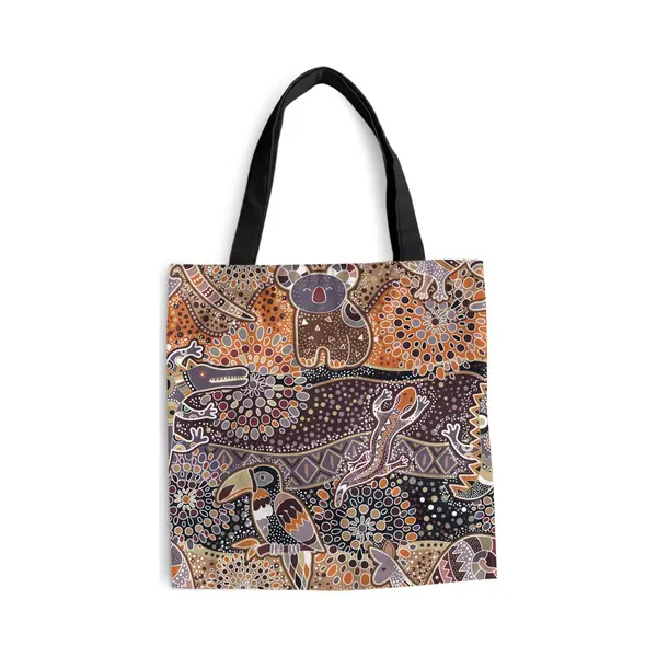 MuchoWow® Schoudertas - Strandtas - Big Shopper - Boodschappentas - Patronen - Koala - Dieren - Australië - 45x45 Cm - Katoenen Tas thumbnail