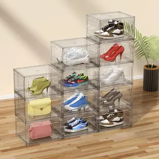 Online Europe - 12 Premium Schoenenbox - Schoenen Doos - Transparante Stapelbaar & Universeel
