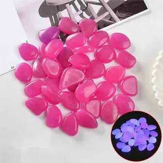 Bingfeng Glow In The Dark, Lichtgevende Stenen, Glanzende Harssteen Voor Tuinpaden, Multifunctioneel (Paars), 50 Stuks, 110 Gram