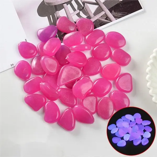 Bingfeng Glow In The Dark, Lichtgevende Stenen, Glanzende Harssteen Voor Tuinpaden, Multifunctioneel (Paars), 50 Stuks, 110 Gram thumbnail