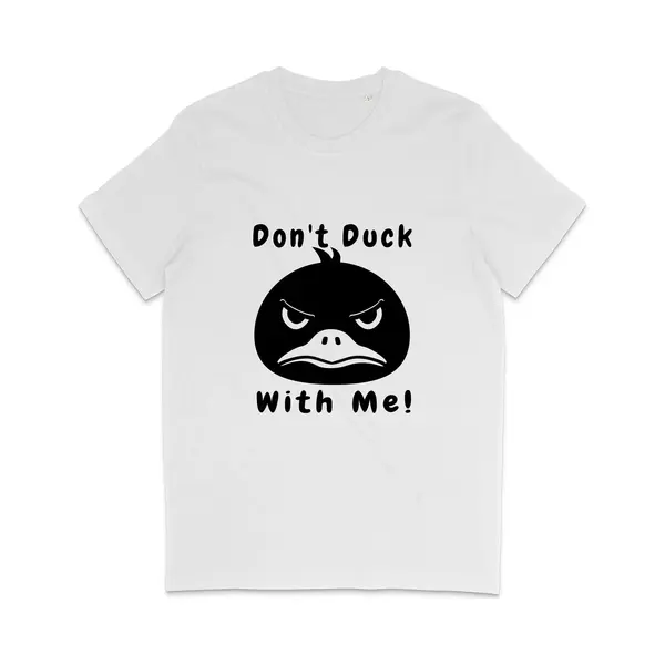 Stanley/Stella T Shirt Heren Dames - Grappige Eend - Quote, Don't Duck With Me - Wit - Xs thumbnail
