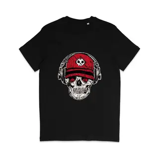 Stanley/Stella Heren Dames T Shirt - Muziek Dj Skull Grunge - Zwart - Xxl