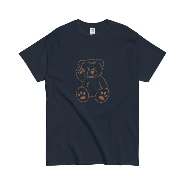 Gildan Dames Heren T-shirt Met Leuke Knipoog Beer - 100% Katoen - Korte Mouw - Blauw - L thumbnail
