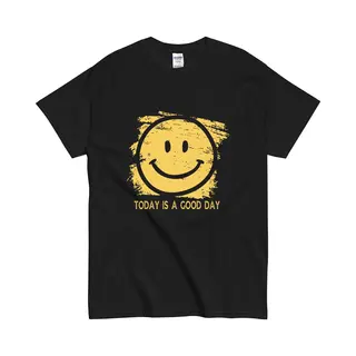 Gildan Dames Heren T Shirt - Goed Humeur Booster Print - Cadeau Shirt - Vrolijk Positief - Zwart – L