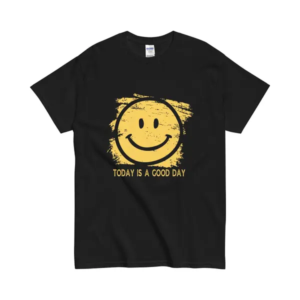 Gildan Dames Heren T Shirt - Goed Humeur Booster Print - Cadeau Shirt - Vrolijk Positief - Zwart – L thumbnail