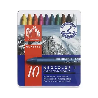 Caran d-Ache Neocolor Ii 10's Wax pastel Hard Blue, Multicolour 10 pc(s)