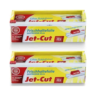 Jet-Cut Horeca Vershoudfolie - Keukenfolie - 300m X 30cm - Inc. Houder - 2 Stuks