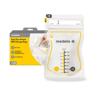 Medela® Moedermelk Bewaarzakjes - 100 Stuks - Lekvrije Borstvoeding Zakjes Met Dubbele Zipsluiting En Schenktuit - Bpa-vrij En Recyclebaar