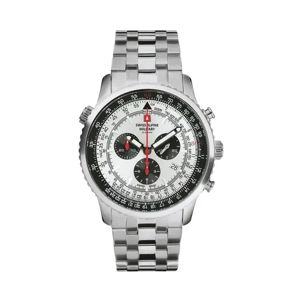 Swiss Alpine Military Men's Watch, Analogue Quartz 7078.9 Stainless Steel, Steel/Steel/Si-sw - 9132SAM thumbnail